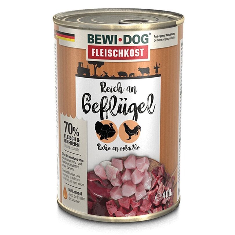 Conservă BEWI DOG – Poultry, 400g