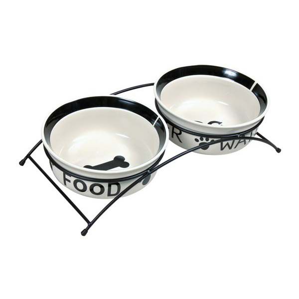 Două castroane din ceramică cu suport- 2 x 0,25 l