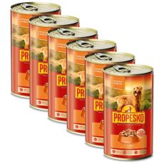 Propesko Dog Conservă cu vită și pui în sos 6 x 1240 g