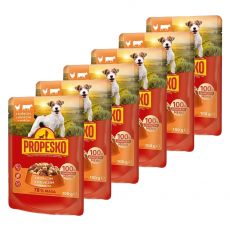 Propesko Dog Plic pui-vită în sos 6 x 100 g