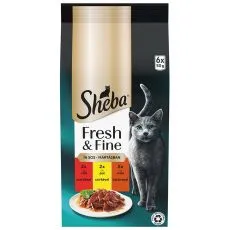 Sheba Fresh & Fine pui și carne de vită 6 x 50 g