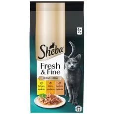 Sheba Fresh & Fine pui și curcan 6 x 50 g