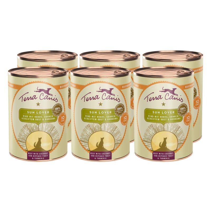 Terra Canis Sun Lover - Beef with coconut, sun-ripened fruit and turmeric 6 x 400 g