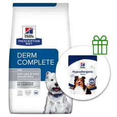 Hill's Prescription Diet Derm Complete Mini Alergie și &icirc;ngrijire a pielii 6 kg + recompense GRATUIT