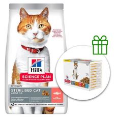 Hill's Science Plan Feline Young Adult Sterilised Cat Salmon 10 kg + 12 pliculețe GRATUIT