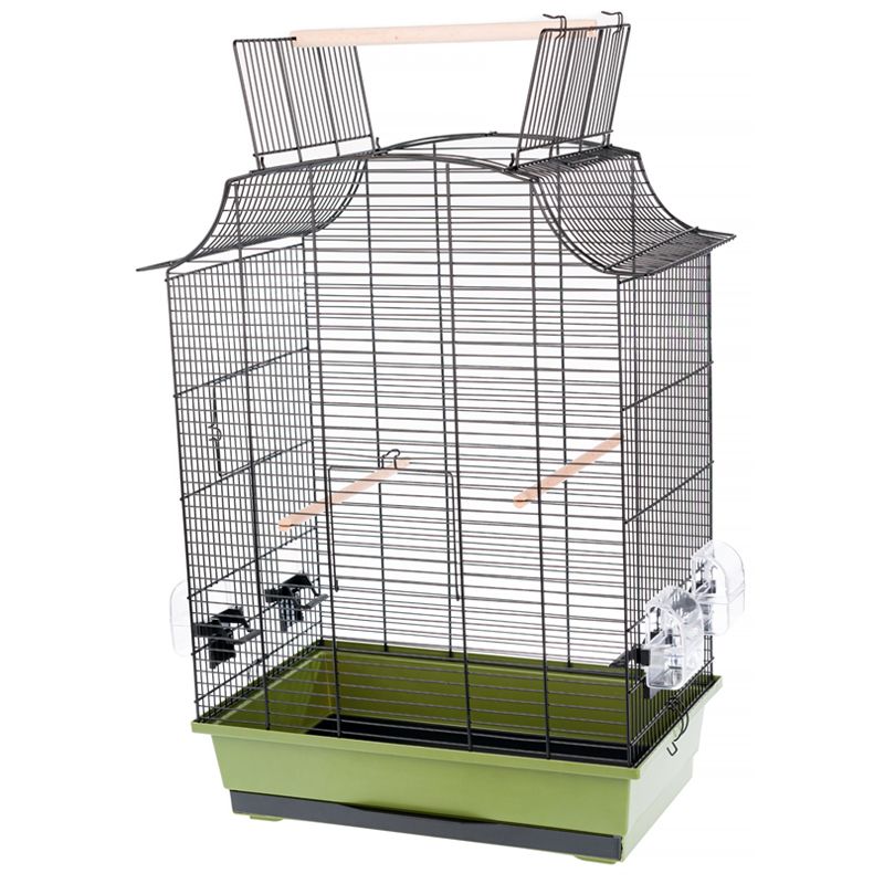 Colivie pentru păsări GRETA CABRIO DARK – 49,5 x 30,5 x 66 cm VERDE