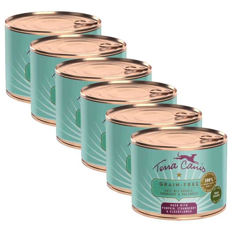 Terra Canis Grain-free Duck with pumpkin, strawberry & elderflower 6 x 200 g