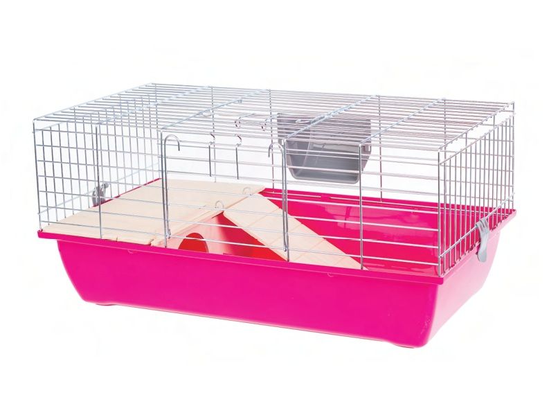 Cușcă pentru rozătoare și animale mici Rabbit 70 zinc + WOOD ROZ