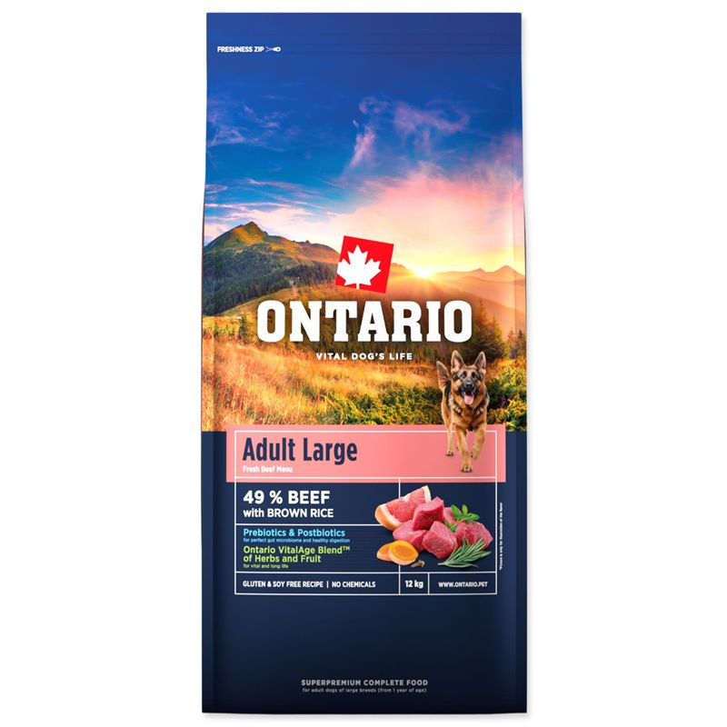 Ontario Adult Large Beef & Brown Rice 12 kg