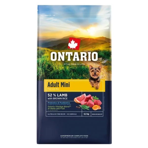 Ontario Adult Mini Lamb & Brown Rice 6,5 kg | ABC-ZOO