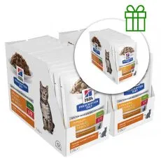 Hill's Prescription Diet Feline c/d Urinary Stress + Metabolic Chicken 12 x 85 g, 2+1 GRATUIT
