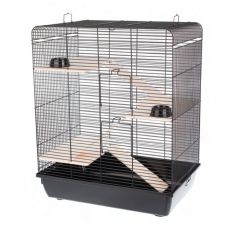 Cușcă pentru rozătoare Remy + wood 58 x 38 x 71,5 cm NEGRU