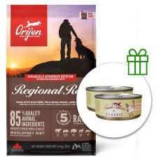 Orijen Regional Red Dog 11,4 kg + 2 x conservă Terra Canis GRATUIT