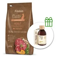 Fitmin Purity Adult Beef Grain Free 12 kg + Fitmin Purity Ulei de somon GRATUIT