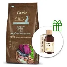 Fitmin Purity Adult Rice Fish & Venison 12 kg + Fitmin Purity Ulei de somon GRATUIT