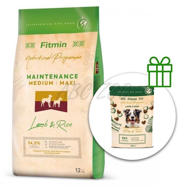 Fitmin Maintenance Medium / Maxi Lamb & Rice 12 kg + Fitmin Play&Train ...