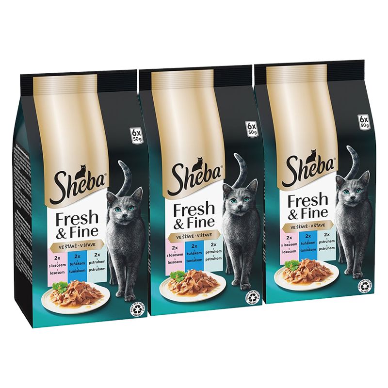 Sheba Fresh & Fine pui și somon 3 x (6x50 g)