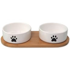 Dog Fantasy Set boluri ceramice cu suport alb 2 x 400 ml