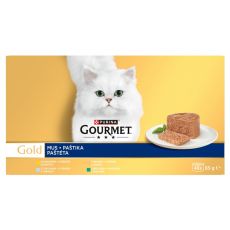 Gourmet GOLD Multipack pate pui, curcan, iepure, ton 48 x 85 g