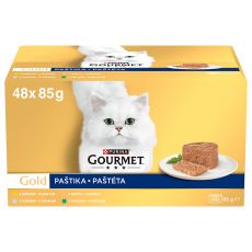 Gourmet GOLD Multipack pate pui, curcan, iepure, ton 48 x 85 g