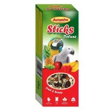 Avicentra Deluxe bețe pentru papagali mari &ndash; fructe și miere, 2 buc