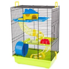 Cușcă pentru rozătoare TEDDY 2 BLACK cu tunel VERDE