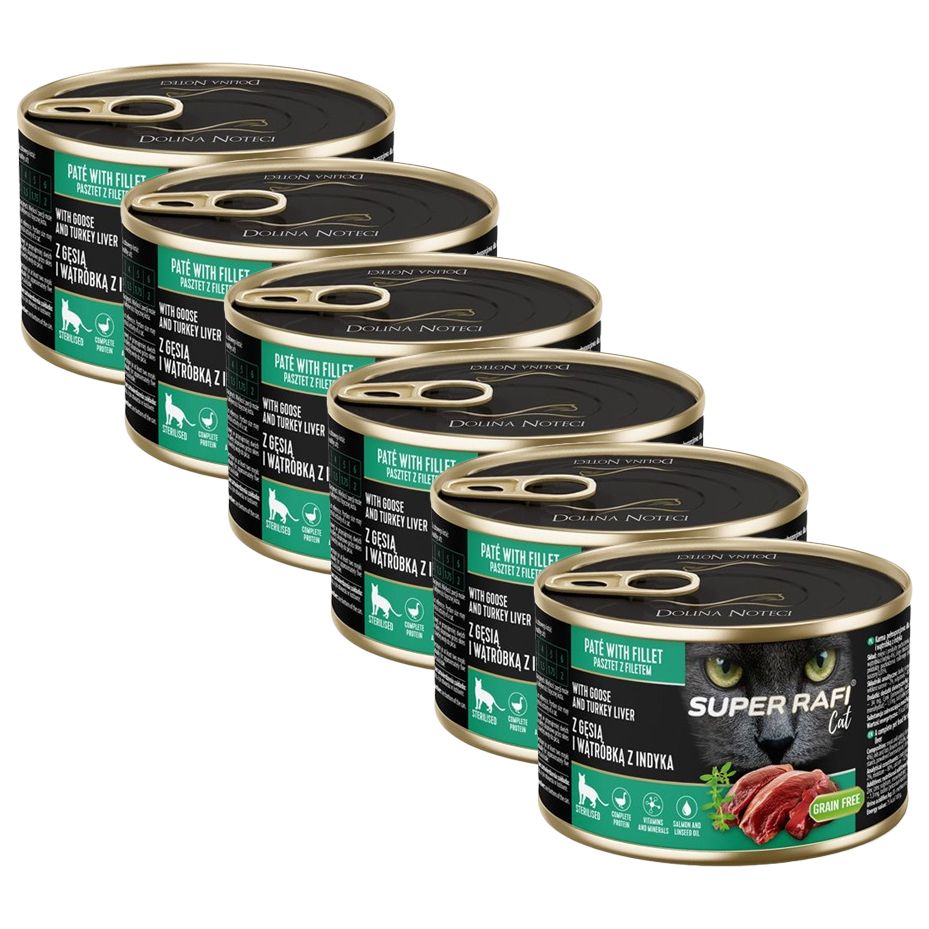 Super Rafi Cat Sterilised P&F Goose and Turkey liver 6 x 185 g