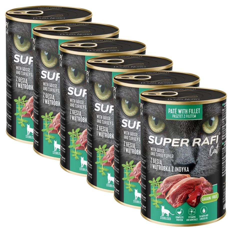 Super Rafi Cat Sterilised P&F Goose and Turkey liver 6 x 400 g