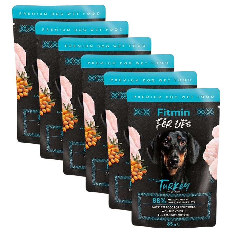 Fitmin For Life plic cu curcan și cătină 6 x 85 g