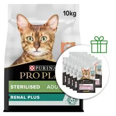 PRO PLAN CAT STERILISED RENAL PLUS Salmon 10 kg + 10 pliculețe GRATUIT