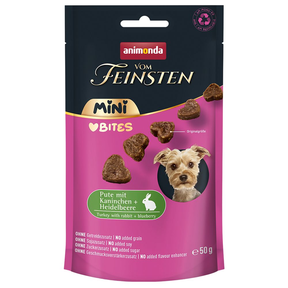 Animonda Vom Feinsten Mini Bites curcan, iepure & afine 50 g