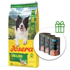 Josera Lamb & Rice Adult 12,5 kg + 3 conserve GRATUIT