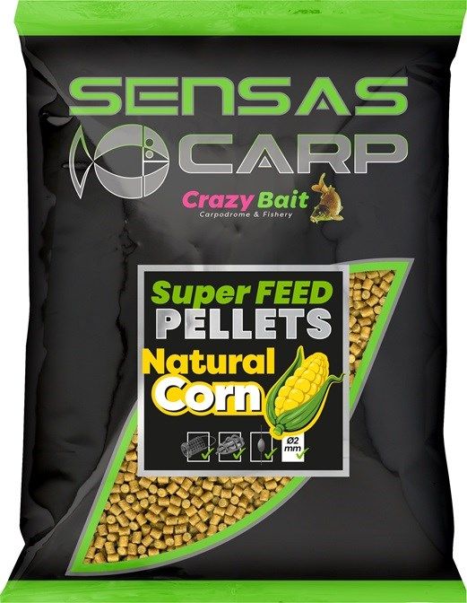 Sensas CARP Super Feed Pellets 2mm/650g Porumb natural