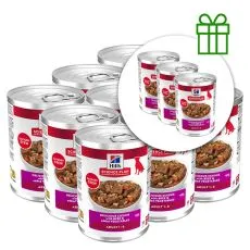 Conservă Hill's Science Plan pentru c&acirc;ini adulți cu vită și legume 363 g, 9+3 GRATUIT