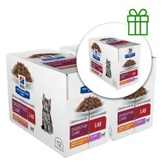 Hill's Prescription Diet i/d &Icirc;ngrijire digestivă pliculeț pentru pui de pisică cu pui 12 x 85 g, 2+1 GRATUIT