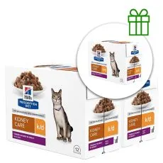 Hill's Prescription Diet k/d &Icirc;ngrijire renală plic pentru pisici cu vită 12 x 85 g, 2+1 GRATUIT