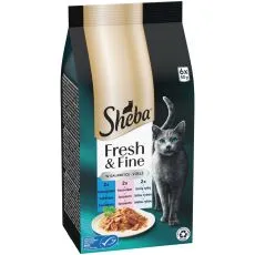 Pliculețe pentru pisici Sheba Fresh & Fine, ton, somon și pește alb 6 x 50 g