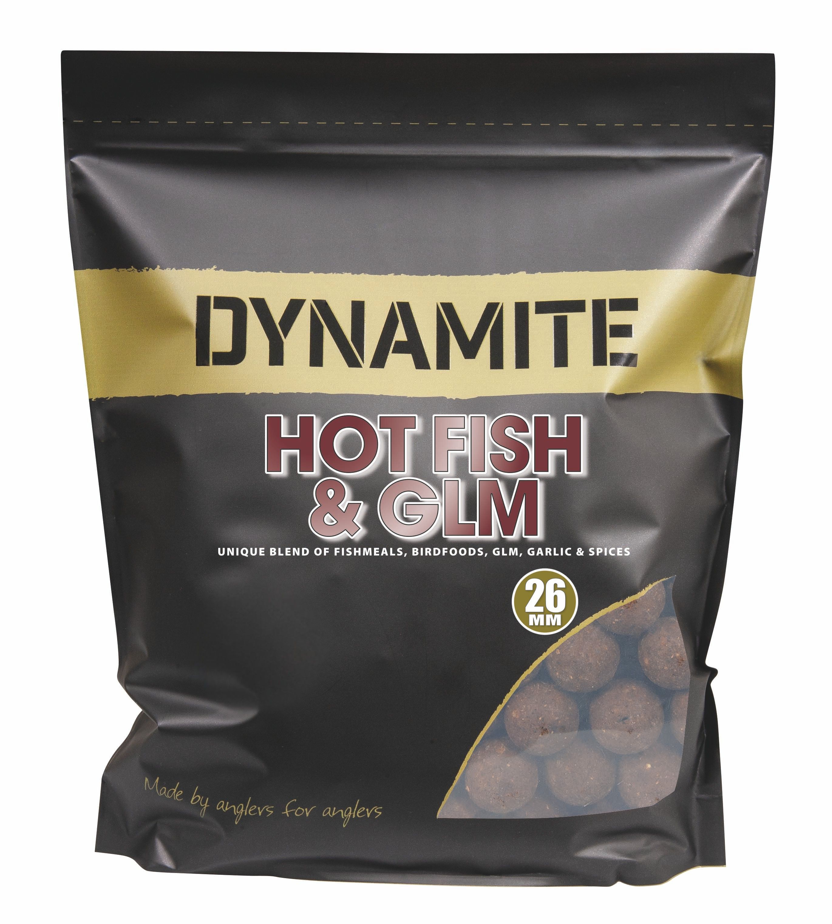 Dynamite Baits HOT FISH & GLM Boilies 1kg/26mm