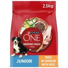 Purina ONE Medium/Maxi Junior hrană uscată pentru căței cu pui 2,5 kg