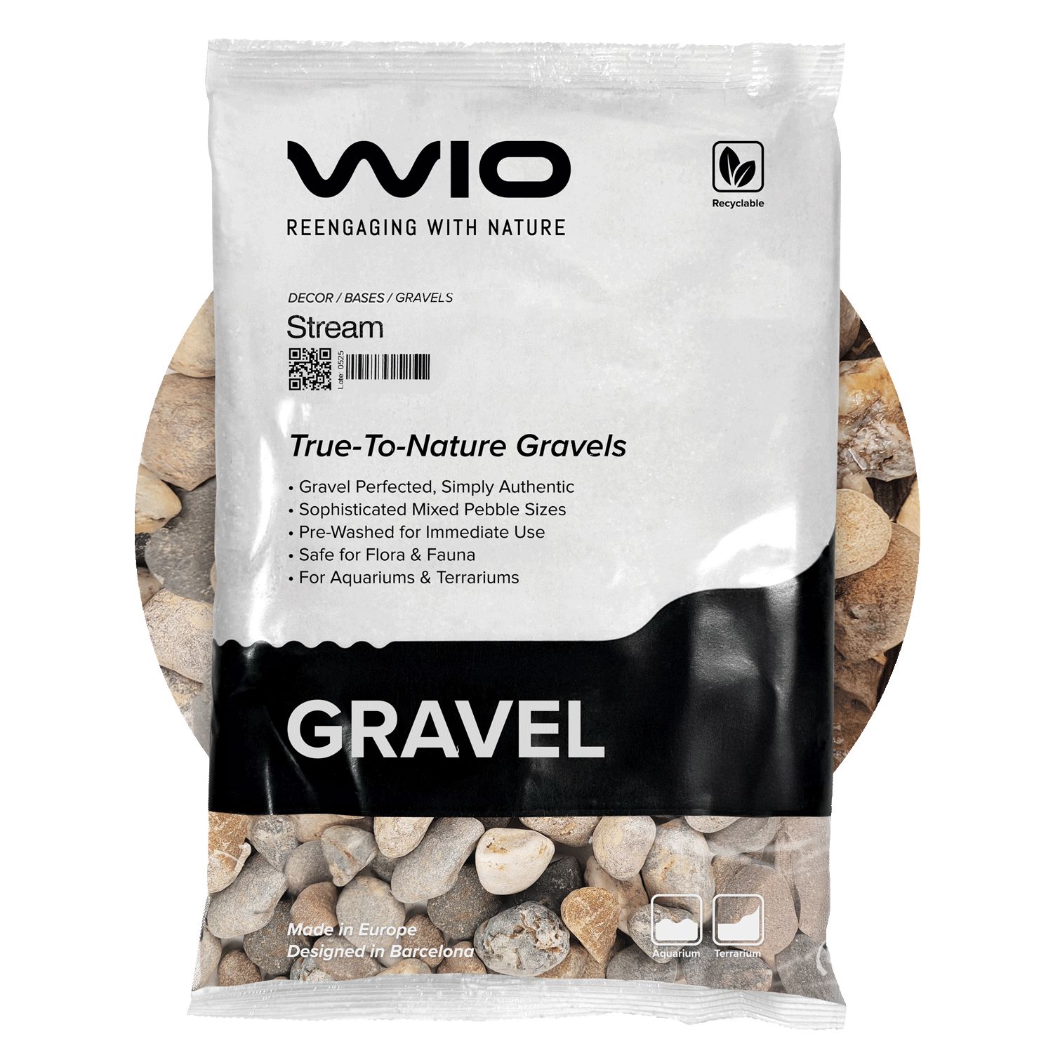 WIO Stream Gravel MIX pietriș pentru acvariu 5 kg