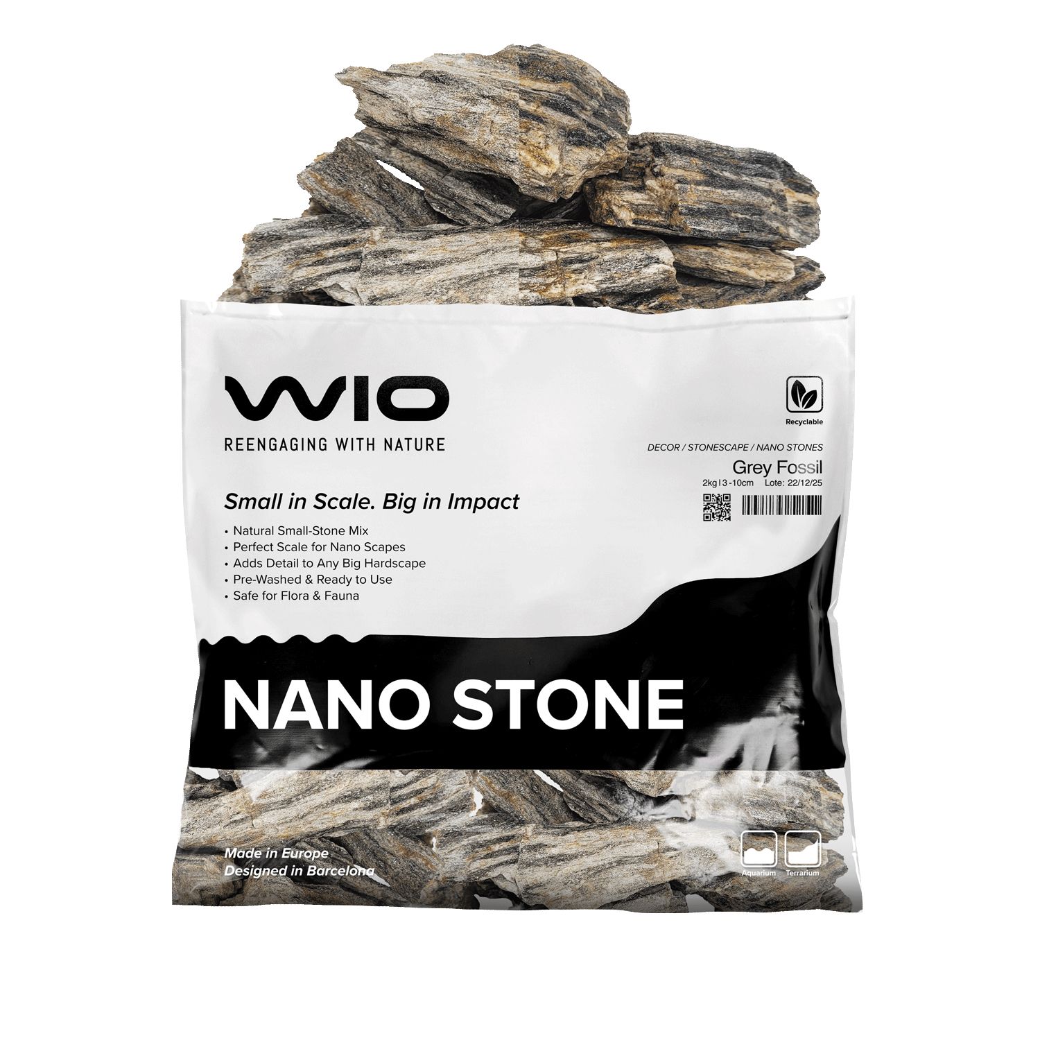 WIO Fossil Nano Stone - set de pietre pentru acvariu 2 kg