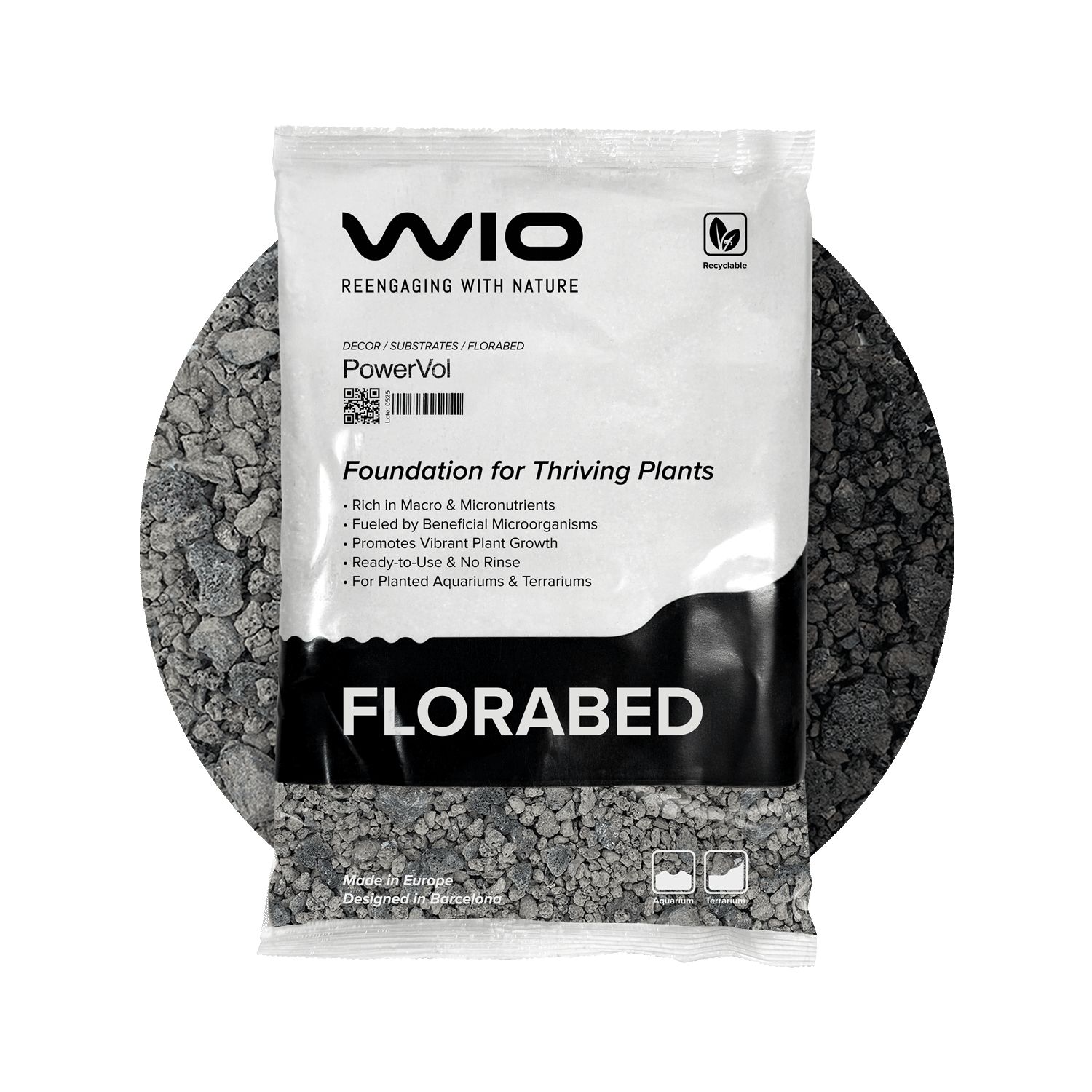 WIO PowerVol Florabed - substrat pentru acvariu 1,5 kg