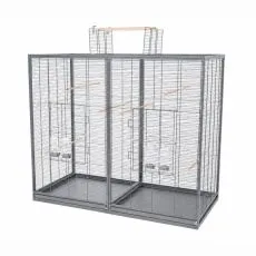 Colivie pentru păsări Verra 125,5 x 61 x 109/127 cm GRI