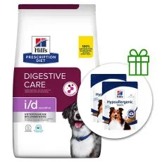 Hill's Prescription Diet i/d Sensitive Kibble pentru &icirc;ngrijirea digestivă pentru c&acirc;ini 12 kg + 2x recompense GRATUIT