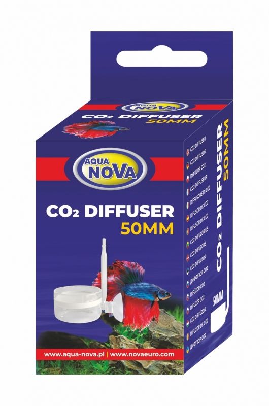 Difuzor CO₂ din sticlă Aqua Nova 50 mm cu ventuze