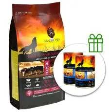 Ambrosia Adult All Breeds Beef & Fresh Salmon 12 kg + 2 conserve GRATUIT