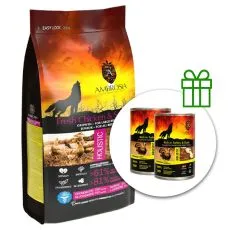 Ambrosia Puppy & Growth Large Breeds Chicken & Salmon 12 kg + 2 conserve GRATUIT