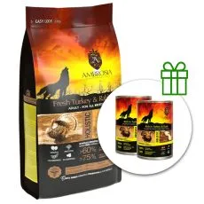 Ambrosia Adult All Breeds Fresh Turkey & Rabbit 12 kg + 2 conserve GRATUIT