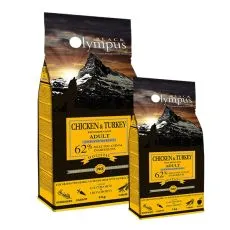 Black Olympus Adult Medium Chicken & Brown Rice 12 kg + 2 kg GRATUIT