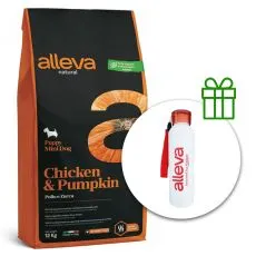 Alleva NATURAL dog chicken & pumpkin puppy mini 12 kg + sticlă termos GRATUIT